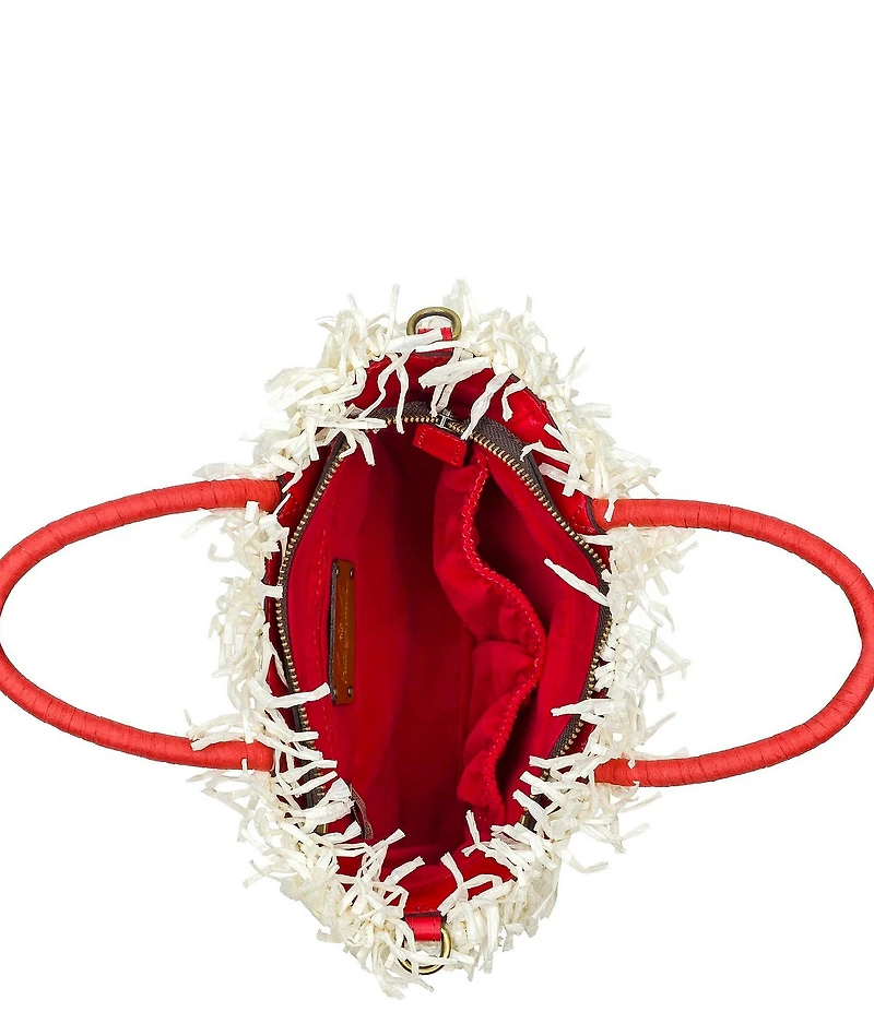 Patricia Nash Les Fraises Resort Small Straw Top Handle Tote Bag