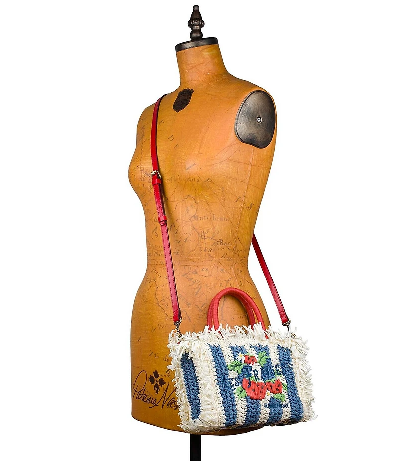 Patricia Nash Les Fraises Resort Small Straw Top Handle Tote Bag