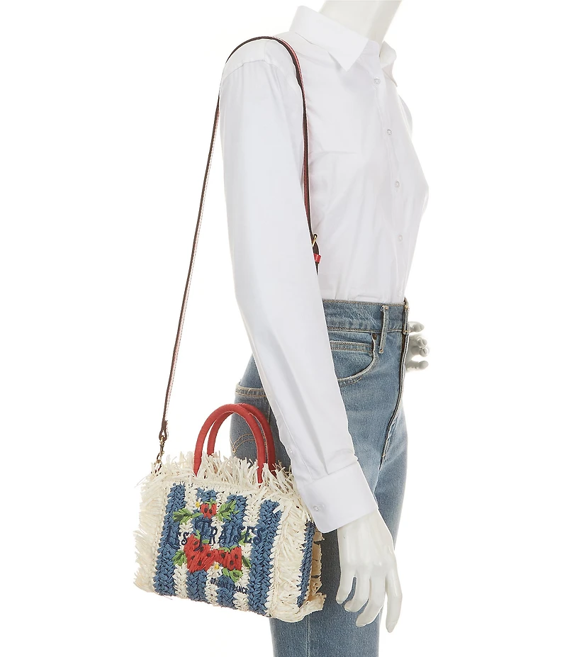 Patricia Nash Les Fraises Resort Small Straw Top Handle Tote Bag