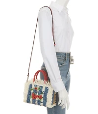 Patricia Nash Les Fraises Resort Small Straw Top Handle Tote Bag