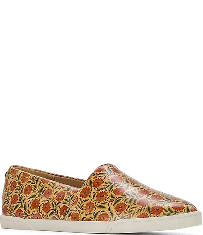 Patricia Nash Lola Floral Print Leather Slip On Sneakers