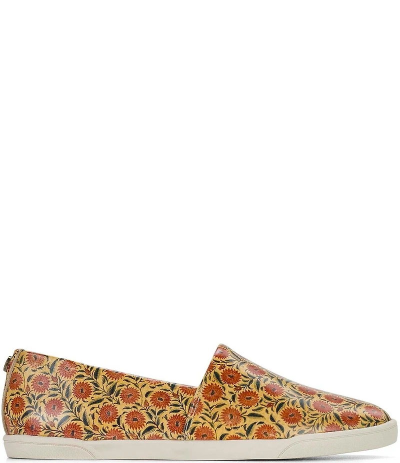 Patricia Nash Lola Floral Print Leather Slip On Sneakers