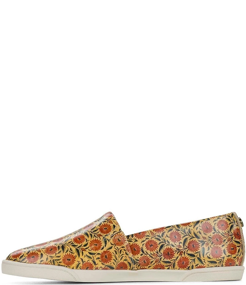 Patricia Nash Lola Floral Print Leather Slip On Sneakers