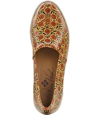 Patricia Nash Lola Floral Print Leather Slip On Sneakers