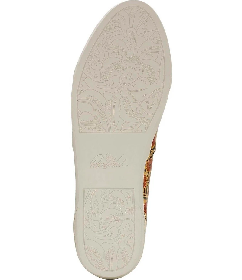 Patricia Nash Lola Floral Print Leather Slip On Sneakers