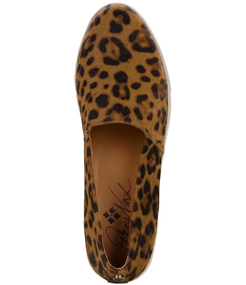 Patricia Nash Lola Leopard Print Calf Hair Slip On Sneakers