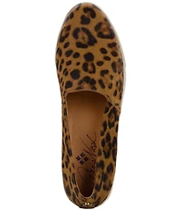 Patricia Nash Lola Leopard Print Calf Hair Slip On Sneakers