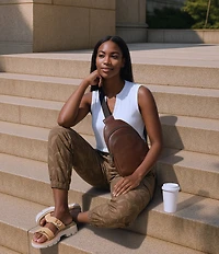 Patricia Nash Louetta Bronze Hardware Sling Crossbody Bag