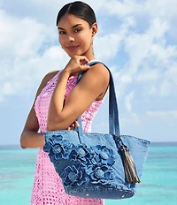 Patricia Nash Marconia Floral Denim Tote Bag