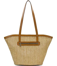 Patricia Nash Marconia Woven Raffia Scarf Tote Bag
