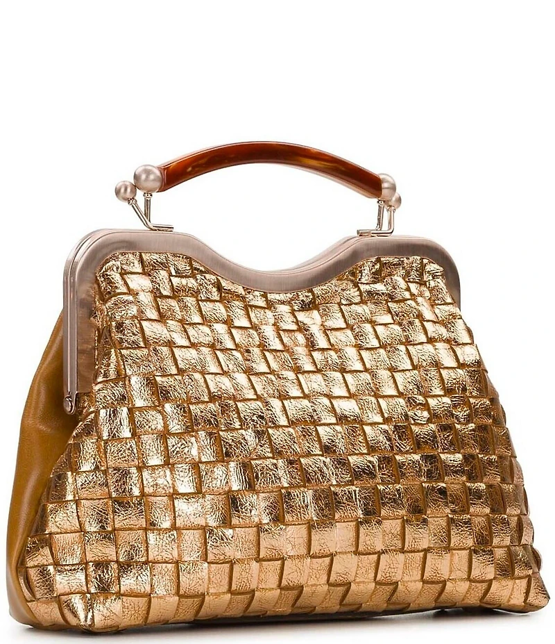 Patricia Nash Maryse Metallic Kisslock Handle Frame Crossbody Bag