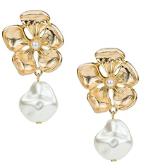 Patricia Nash Metal Plated Pearl Resort Drop Earrings