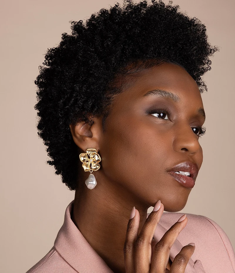 Patricia Nash Metal Plated Pearl Resort Drop Earrings