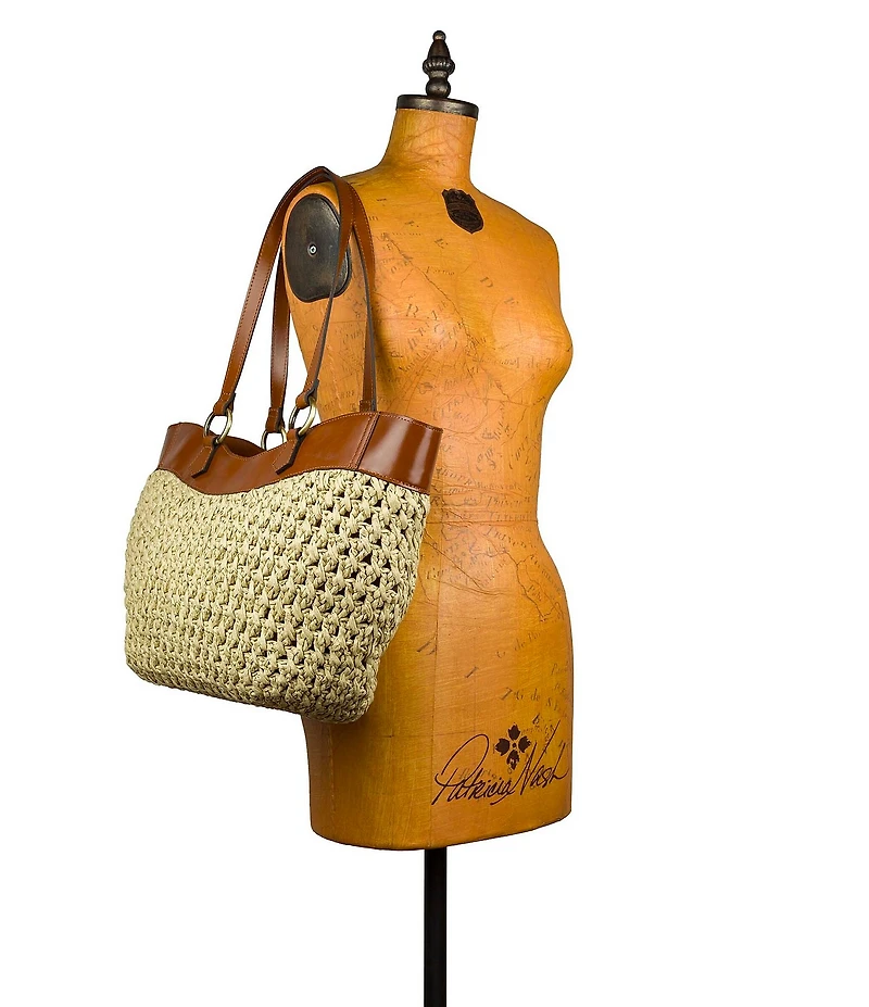 Patricia Nash Meudon Small Straw Tote Bag
