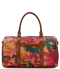 Patricia Nash Milano Spring Multi Weekender Patina Coated Linen Canvas Duffel Bag