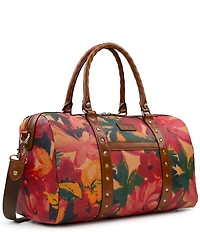 Patricia Nash Milano Spring Multi Weekender Patina Coated Linen Canvas Duffel Bag