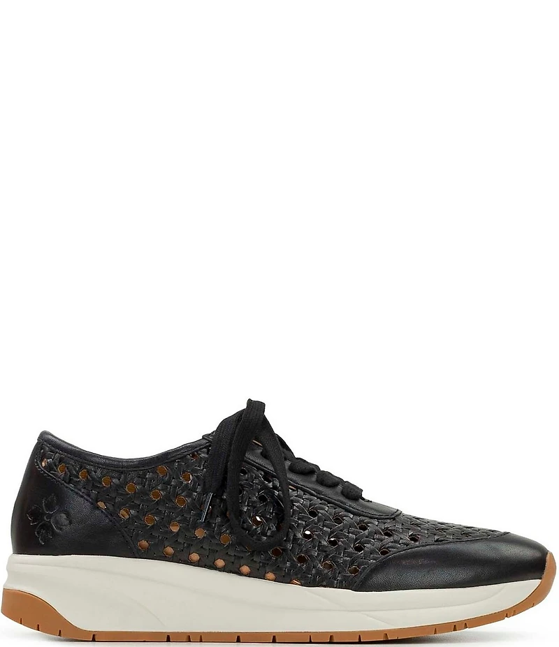 Patricia Nash Milla Leather Woven Detail Platform Wedge Sneakers