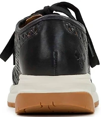 Patricia Nash Milla Leather Woven Detail Platform Wedge Sneakers