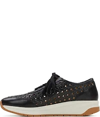 Patricia Nash Milla Leather Woven Detail Platform Wedge Sneakers