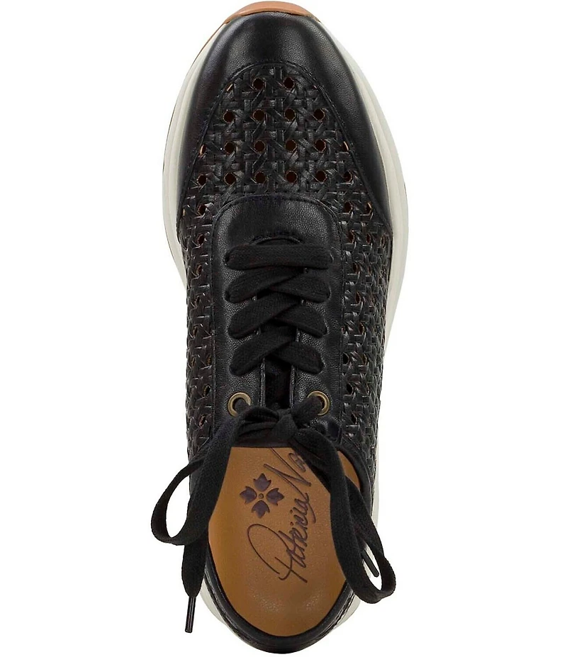 Patricia Nash Milla Leather Woven Detail Platform Wedge Sneakers