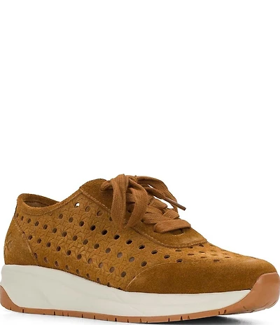 Patricia Nash Milla Perforated Suede Lace Up Sneakers