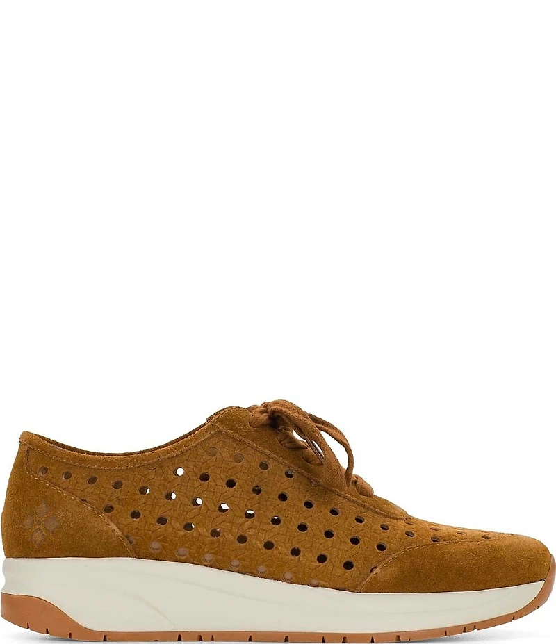 Patricia Nash Milla Perforated Suede Lace Up Sneakers