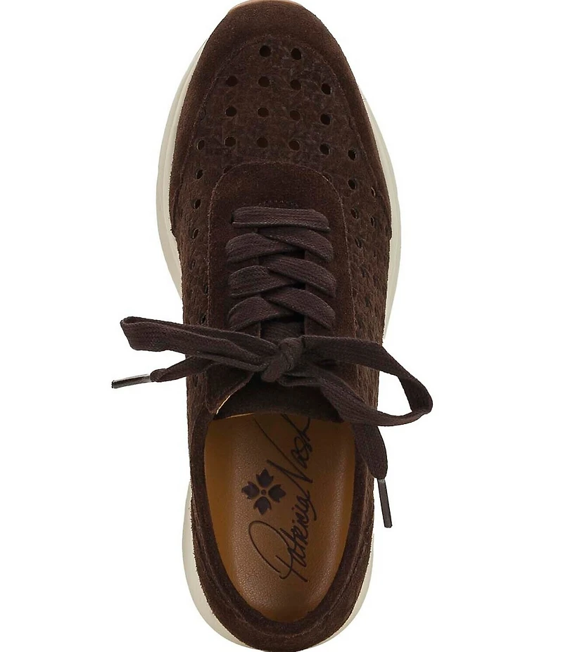 Patricia Nash Milla Perforated Suede Lace Up Sneakers