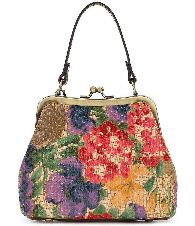 Patricia Nash Mini Laureana Floral Print Raffia Kisslock Clutch