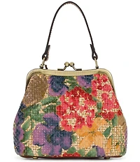 Patricia Nash Mini Laureana Floral Print Raffia Kisslock Clutch