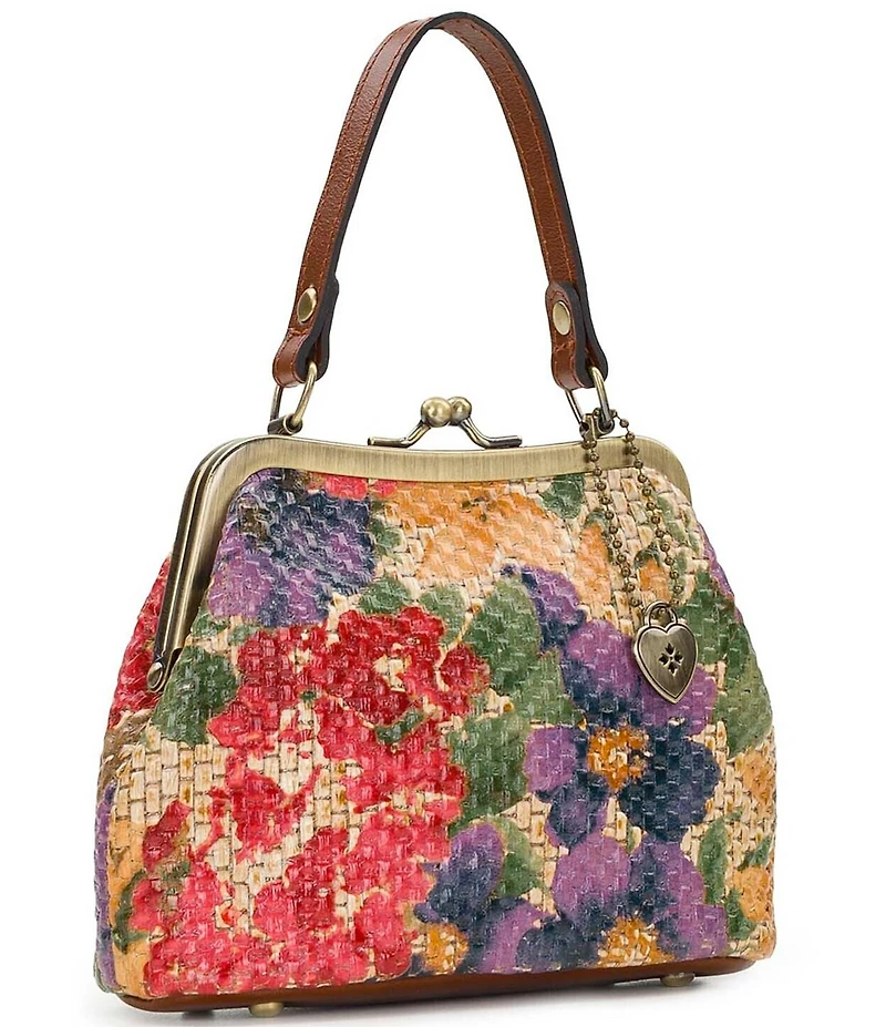 Patricia Nash Mini Laureana Floral Print Raffia Kisslock Clutch