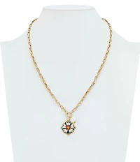 Patricia Nash Mod Floral Charm Pearl Short Multi-Strand Chain Necklace