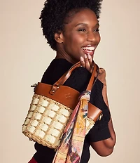Patricia Nash Montella Basket Crossbody Bag With Scarf