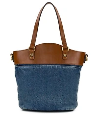 Patricia Nash Montella Denim Crossbody Bucket Bag