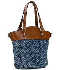 Patricia Nash Montella Denim Crossbody Bucket Bag
