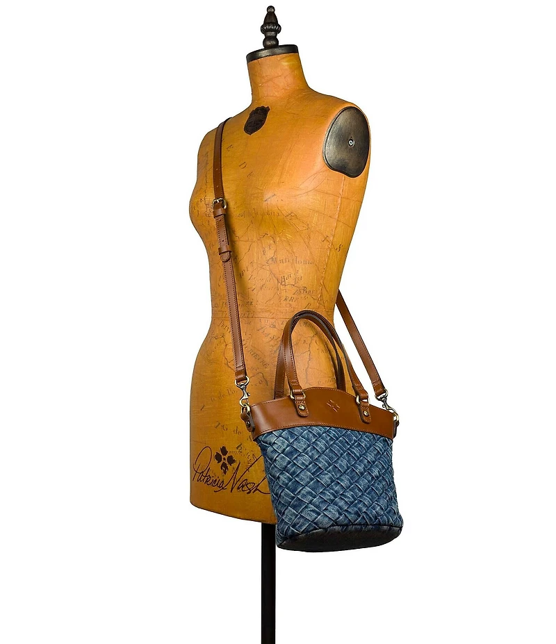 Patricia Nash Montella Denim Crossbody Bucket Bag