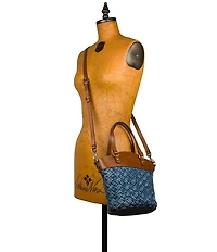 Patricia Nash Montella Denim Crossbody Bucket Bag