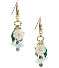 Patricia Nash Mother Of Pearl Charm Dangle Drop Earrings