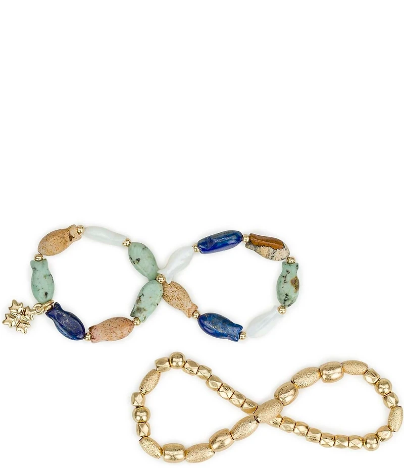 Patricia Nash Multi Bead Fish Stretch Bracelet