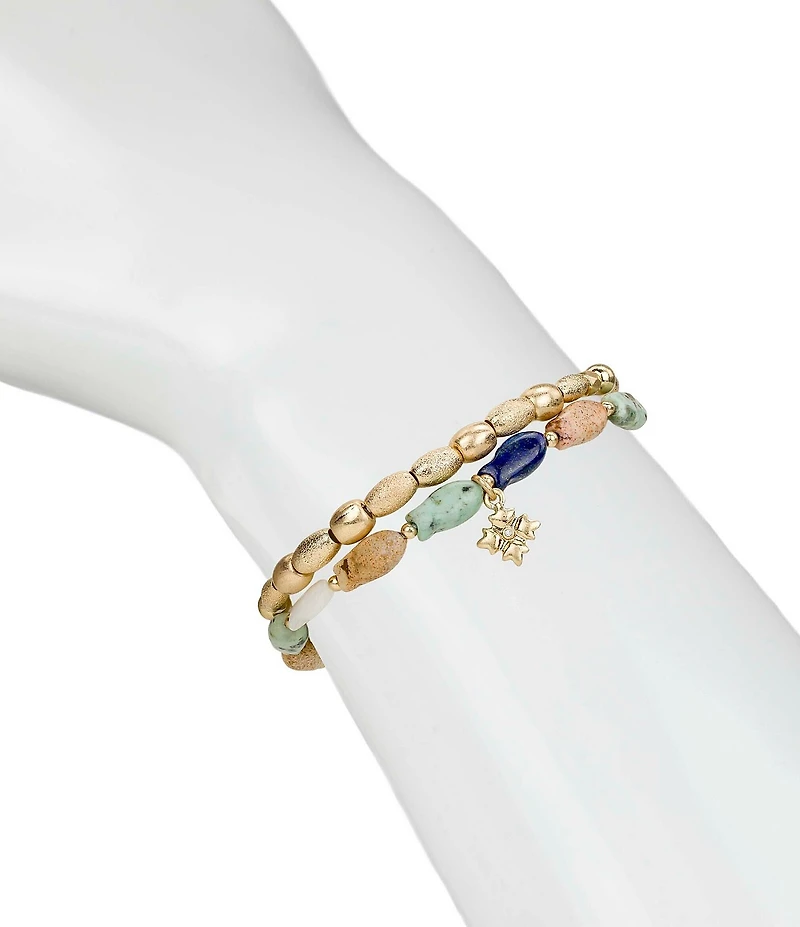 Patricia Nash Multi Bead Fish Stretch Bracelet