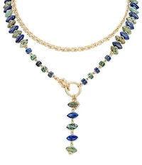 Patricia Nash Multi Beaded Stone Long Y Necklace