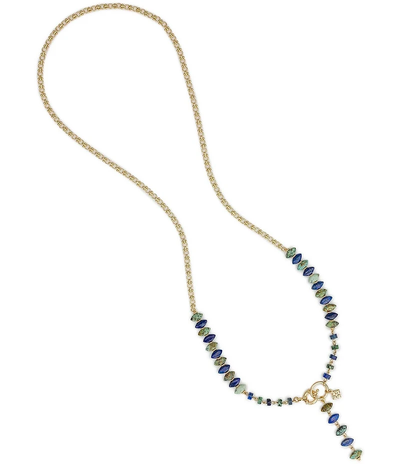 Patricia Nash Multi Beaded Stone Long Y Necklace