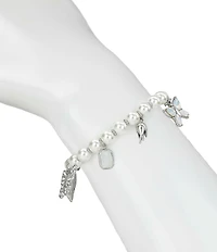 Patricia Nash Multi Charm Pearl Stretch Bracelet
