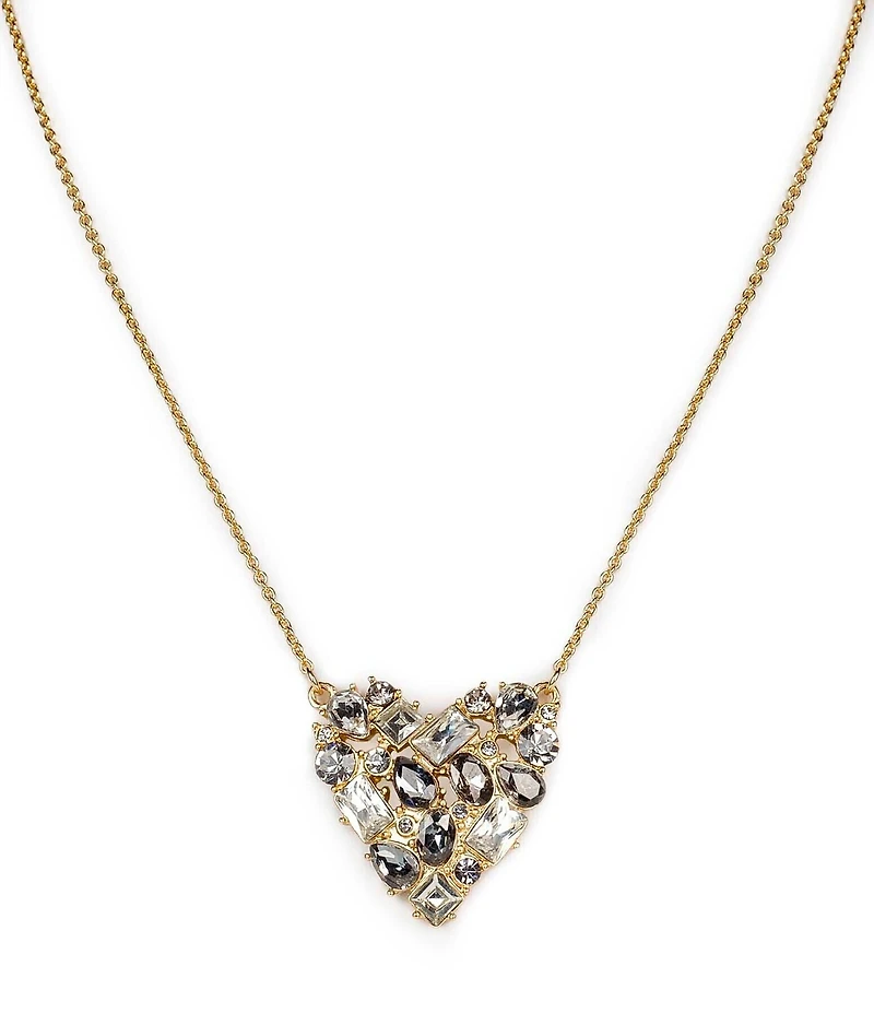 Patricia Nash Multi Stone Heart Short Pendant Necklace