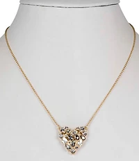 Patricia Nash Multi Stone Heart Short Pendant Necklace