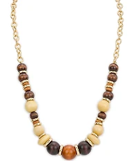 Patricia Nash Multi Wood Beaded Long Strand Necklace