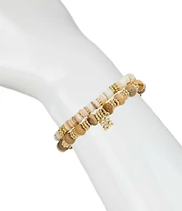 Patricia Nash Multi Wood Beaded Stretch Bracelets