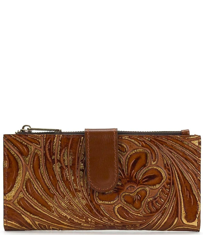 Patricia Nash Nazari Emboseed Grape Leaf Floret Bifold Wallet