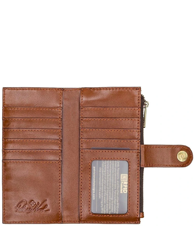 Patricia Nash Nazari Emboseed Grape Leaf Floret Bifold Wallet