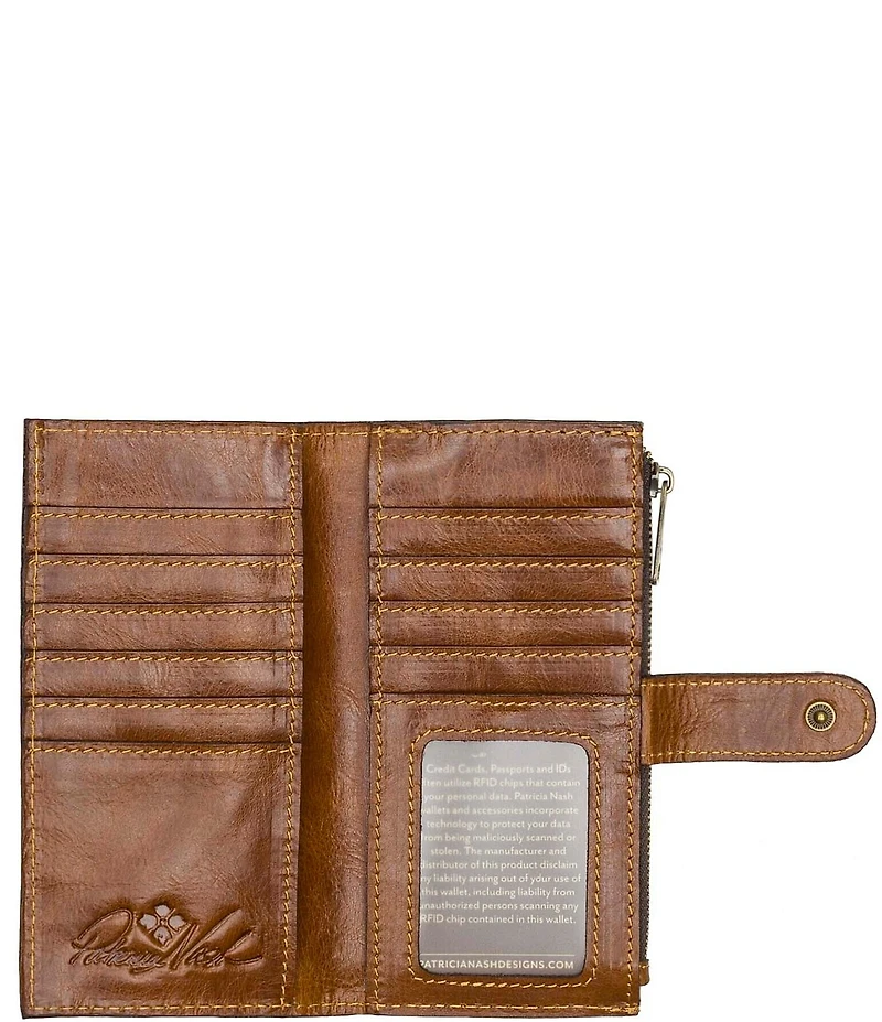 Patricia Nash Nazari Leather RFID European Map Print Wallet