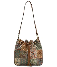 Patricia Nash Nordic Floral Patchwork Bellamy Drawstring Shoulder Bag
